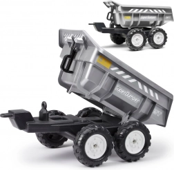 Prikolica Super dumper četverokotačna siva