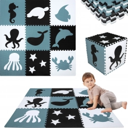 Velika pjenasta podloga za igru XXL 180 × 180 cm – morski životinje HUMBI