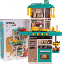 Dječja interaktivna kuhinjica s parom, svjetlima i zvukovima, 50 dijelova – Plava