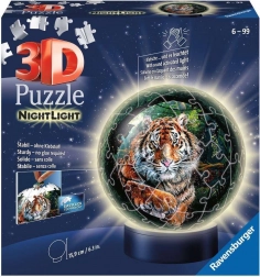 Ravensburger 3D Svjetleća Puzzleball Tigar 72 Dijelova