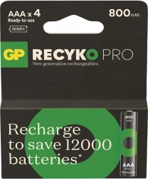 Punjive baterije AAA Ni-MH 800 mAh GP ReCyko Pro, 4 kom