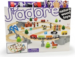 Drvena željeznička pruga s mostom i dodacima