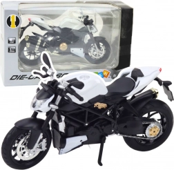 metalni sportski motocikl 1:12 sa svjetlima i zvukovima – bijeli