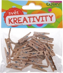 Drvene šarene kvačice 3,5 cm s uzicom, 15 kom