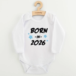 Dječji bodi s printom NEW BABY Born in 2026, plavi
