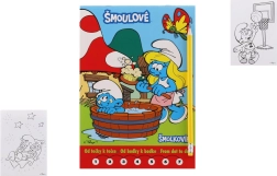 Bojanke Štrumpfovi od točke do točke s olovkom i gumicom