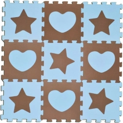 Pjenaste puzzle zvjezdice i srca plave