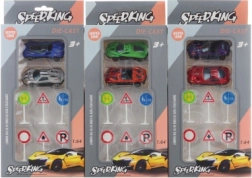 Set metalnih autića sa znakovima