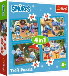 TREFL puzzle Štrumpfovi selo 4u1