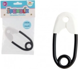 Dječja zvečka u obliku igle od bijelo-crne plastike