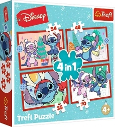 Puzzle 4u1 STITCH Božić
