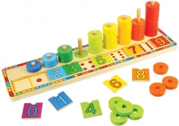 Drvena edukativna računarska ploča s prstenovima BIGJIGS