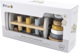 VIGA PolarB drvena piramida i palica s pingvinom Montessori