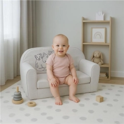 Dječja rasklopiva sofa New Baby lion family svijetlosiva