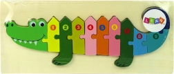 Drvene puzzle krokodil – brojevi 1–10