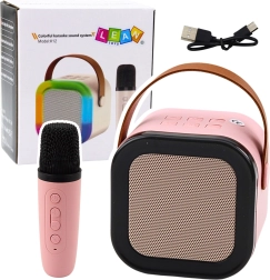 Karaoke zvučnik s mikrofonom K12 RGB Bluetooth ružičasti