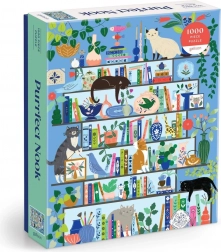 Puzzle GALISON PURRFECT NOOK – mačja knjižnica, 1000 dijelova