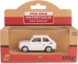 Metalni model automobila Fiat 126p PRL u bijeloj boji, 1:43