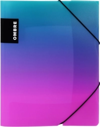 Mapa s gumicom A4 ombré ružičasta, polipropilen