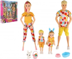 Lutka i lutak s djecom i dodacima 30 cm – obiteljski set