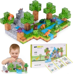 Magnetička građevna set-konstrukcija 142 kockica s dinosaurima