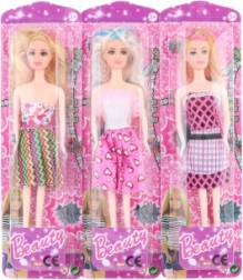 Lutka u šarenoj haljini 28 cm