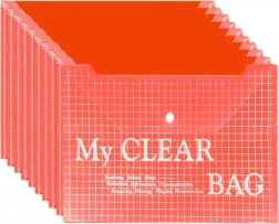 Prozirna kuverta za dokumente s drukom, crvena, A4, 20 kom