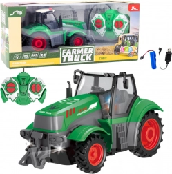 Zeleni daljinski upravljani traktor 1:24