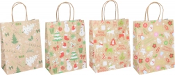 Božićna poklon vrećica, veličina S (15 × 21 × 8 cm), 4 motiva