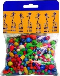 Detoa mješavina šarenih drvenih perli 70 g