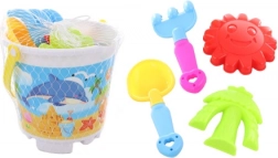 Set za pijesak s kantom, lopaticom, grabljicama i kalupima