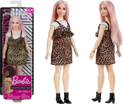 Barbie Fashionistas lutka s ružičastom kosom i haljinom s leopard uzorkom