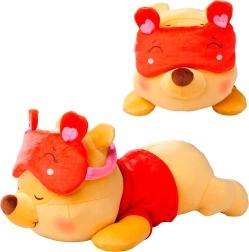 plišani medo WINNIE THE POOH Snuglets 40 cm s maskom za spavanje