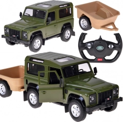 Rastar daljinski upravljani Land Rover Defender 1:14 s prikolicom – zelena
