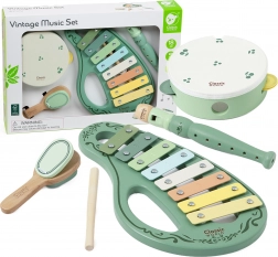 Drveni vintage set glazbenih instrumenata CLASSIC WORLD, 18m+