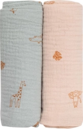 Bubaba Bio muslin pelene 2 kom - zelena i bež