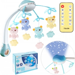 viseći vrtuljak iznad krevetića s projektorom i daljinskim upravljačem, 500 melodija