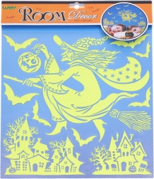 Svjetleće naljepnice za zid vještica Halloween 38 × 31 cm