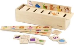 Drveni edukativni sorter VIGA – životinje, voće, povrće i oblici Montessori