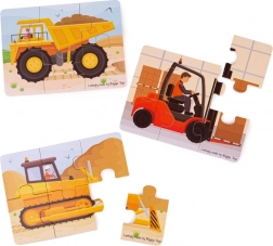 Puzzle 3u1 građevinski strojevi od Bigjigs Toys
