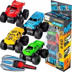 Utrkački set 4 metalnih autića s izbacivačima