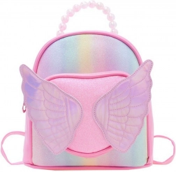 Dječji ružičasti ruksak sa šljokičastim krilima