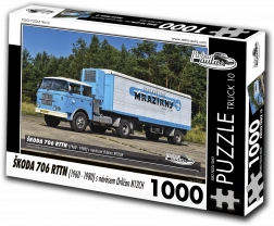 Retro-auta puzzle Škoda 706 RTTN s prikolicom Orličan N12CH 1000 dijelova