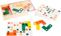 Drvena logička igra Small Foot – šareni puzzle s karticama