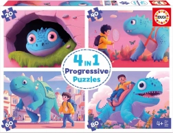 Educa Puzzle Prijateljski dinosi 4u1