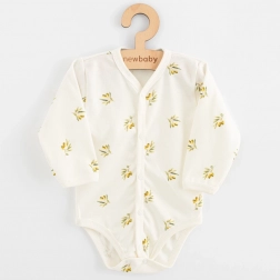 Dječje raskopčavajuće bodi od organskog pamuka NEW BABY Masline, dugi rukav