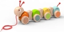 Drvena vučna igračka gusjenica