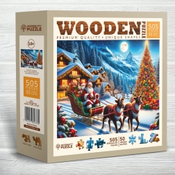 Drvene puzzle Djedove saonice 505 dijelova Wooden City