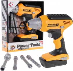 Interaktivna dječja bušilica 3+ žuta s 4 izmjenjiva bita i izvadivom baterijom