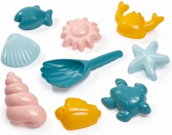 Set pješčanih kalupa s morskim motivima i lopatica u obliku školjke